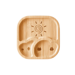 Bamboo Animal Feeding Tray for Kids
