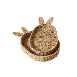 Seagrass Bunny Shaped Tray For Easter Holiday
