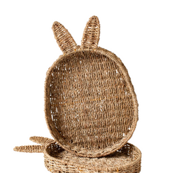 Seagrass Bunny Shaped Tray For Easter Holiday