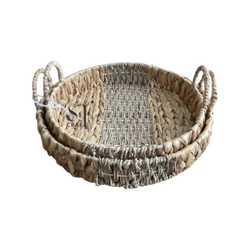 Water Hyacinth Seagrass Tray with Handles