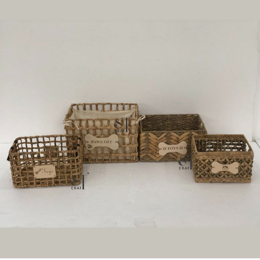 Water Hyacinth Seagrass Pet Toy Basket
