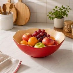 Scalloped Bamboo Salad Bowl