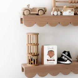 Wood Scalloped Wall Shelf – Storage Shelf