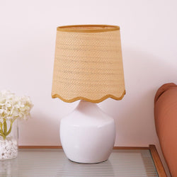 Rattan Scalloped Table Lamps