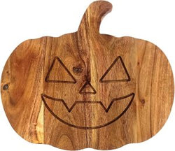 Wooden Pumpkin Chopping Board for Halloween Decor