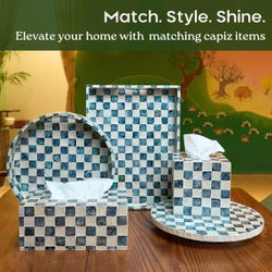 Capiz Checkered Serving Trays with Handles