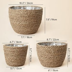 Seagrass Planter Pots – Set of 3