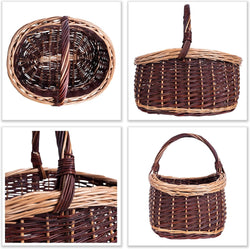 Rattan Picnic Basket with Handle