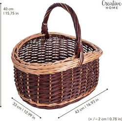 Rattan Picnic Basket with Handle