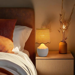 Rattan Scalloped Table Lamps