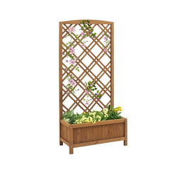 Raised Bed with Lattice Trellis