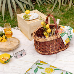 Rattan Picnic Basket with Handle