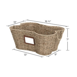 Seagrass Pet Toy Basket with Handles