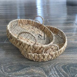 Water Hyacinth Seagrass Tray with Handles