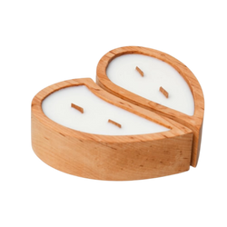Heart Wooden Candle Pair for Valentine’s Gift