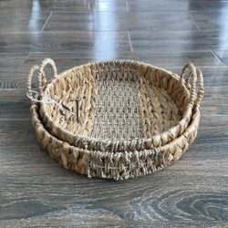 Water Hyacinth Seagrass Tray with Handles
