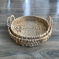 Water Hyacinth Seagrass Tray with Handles