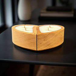 Heart Wooden Candle Pair for Valentine’s Gift
