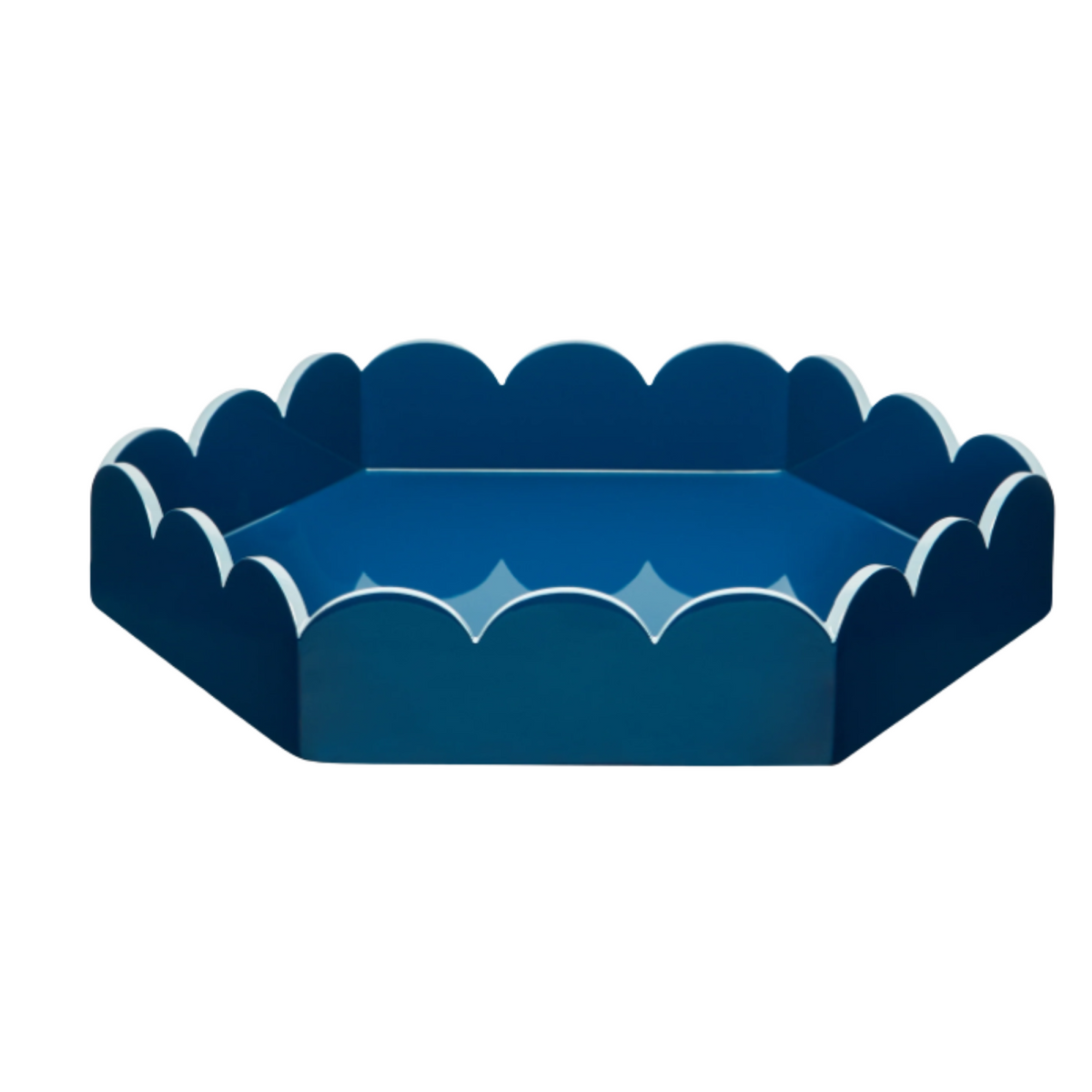 Scalloped Hexagonal Lacquer Tray From Viet Nam