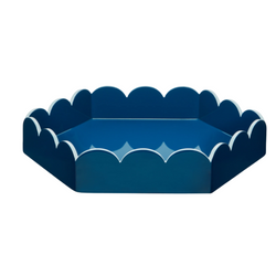 Scalloped Hexagonal Lacquer Tray From Viet Nam