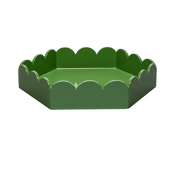 Scalloped Hexagonal Lacquer Tray From Viet Nam