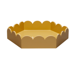 Scalloped Hexagonal Lacquer Tray From Viet Nam