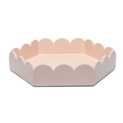 Scalloped Hexagonal Lacquer Tray From Viet Nam