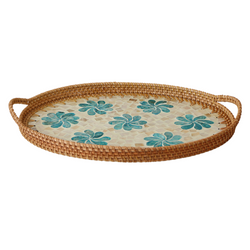 Rattan MOP Tray With Glossy Finish From Viet Nam