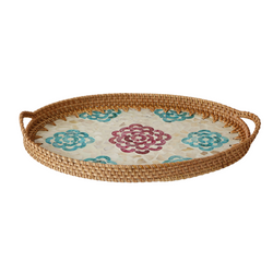 Rattan MOP Tray With Glossy Finish From Viet Nam