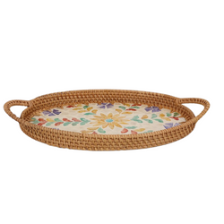 Rattan MOP Tray With Glossy Finish From Viet Nam