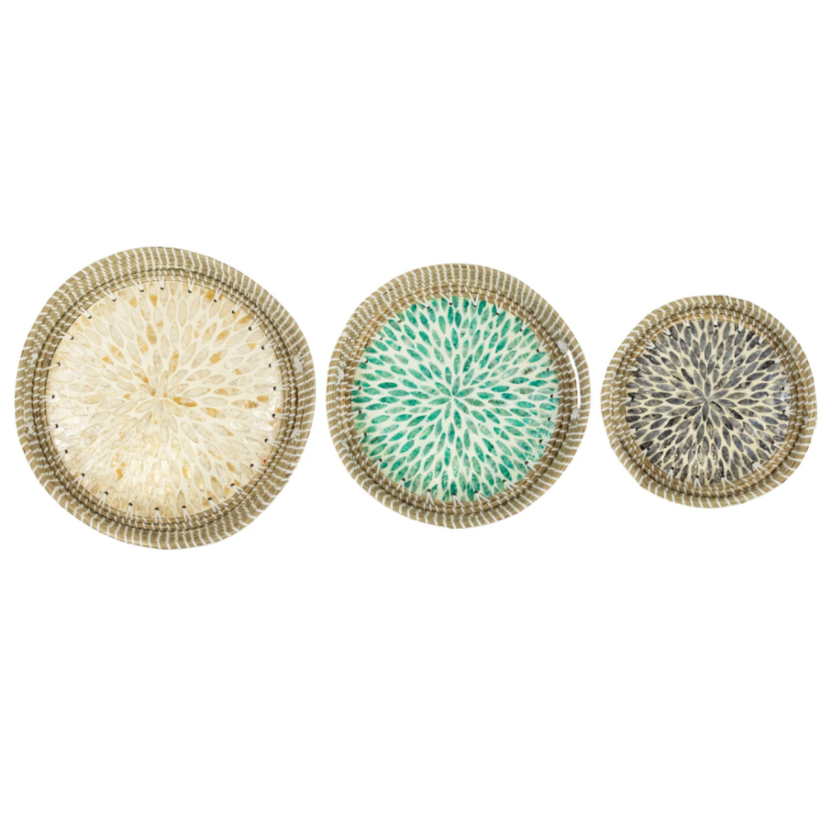 Mother Of Pearl Seagrass Tray
