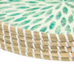 Mother Of Pearl Seagrass Tray