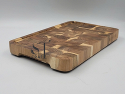 Set of 3 Acacia Wood Cutting Board with Stand