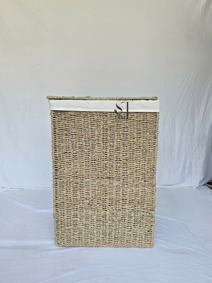 Seagrass Rectangle Laundry Basket with Lid