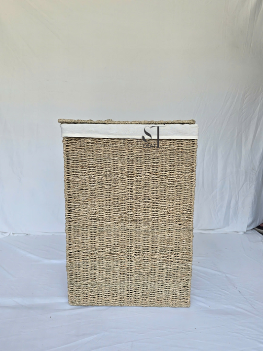 Seagrass Rectangle Laundry Basket with Lid