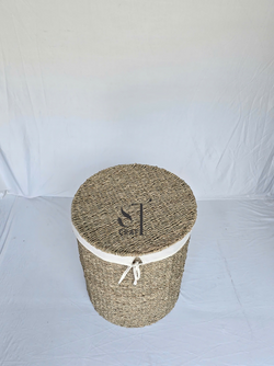 Seagrass Round Laundry Basket with Lid