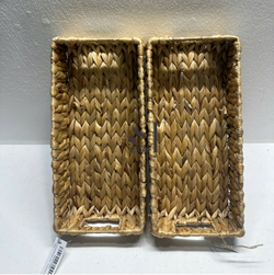 Water Hyacinth Rectangular Tray with Handles