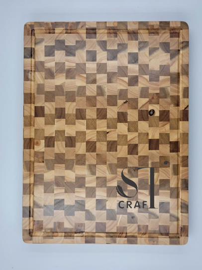 Wood Checkered Cutting Board