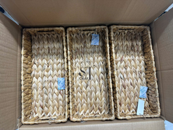 Water Hyacinth Rectangular Tray with Handles