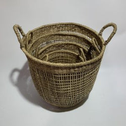 Set 4 size – Seagrass baskets with handle