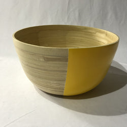 Bamboo salad bowls – Natural and yellow color