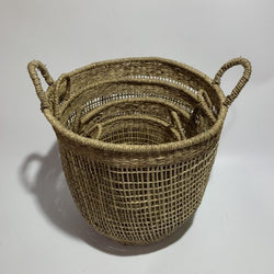 Set 4 size – Seagrass baskets with handle