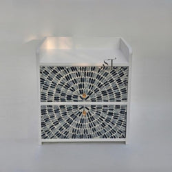 Mother of Pearl Nightstand Bedside Table