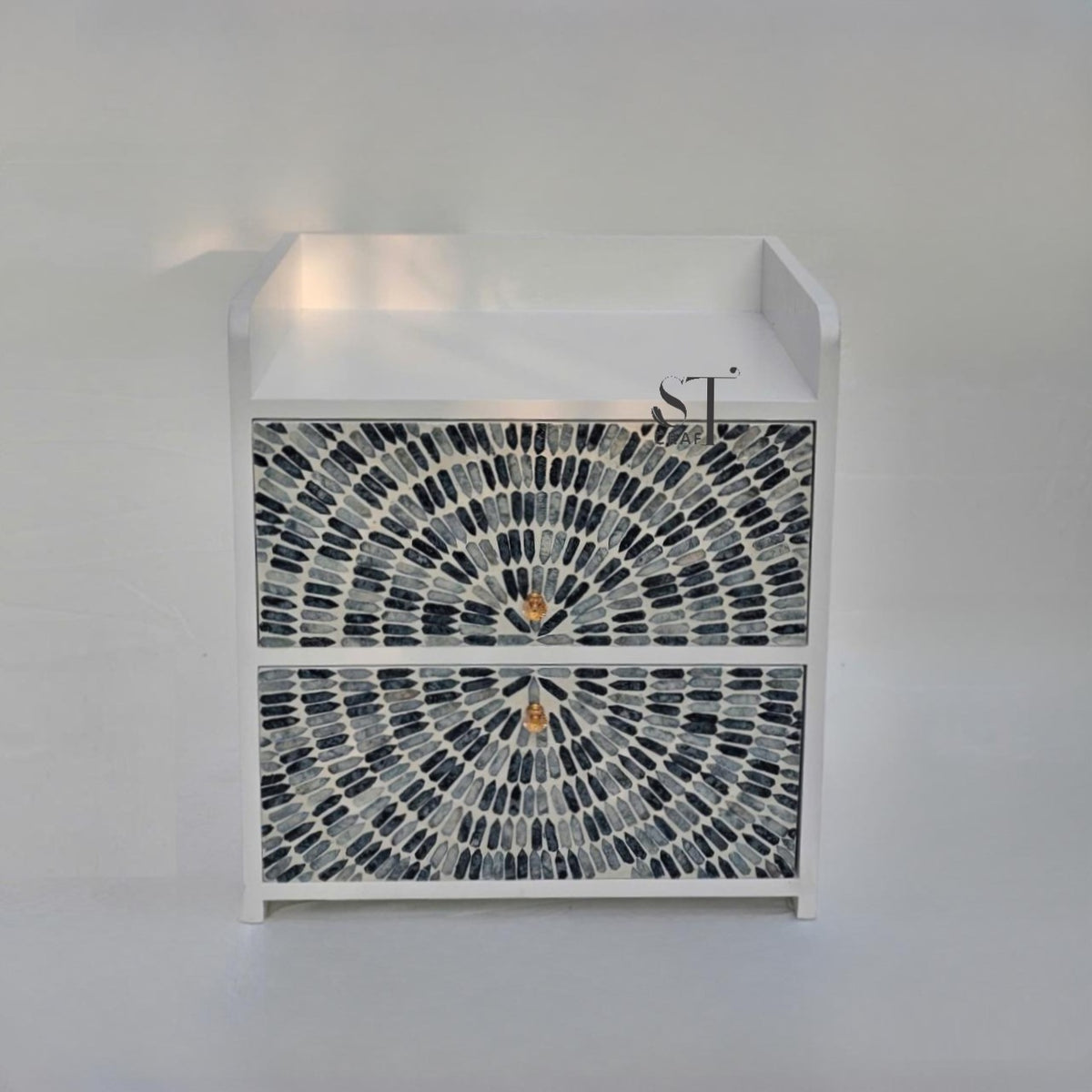 Mother of Pearl Nightstand Bedside Table