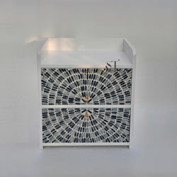 Mother of Pearl Nightstand Bedside Table