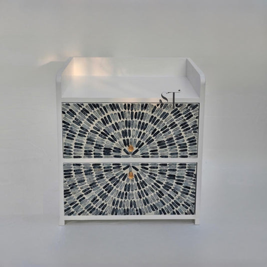 Mother of Pearl Nightstand Bedside Table