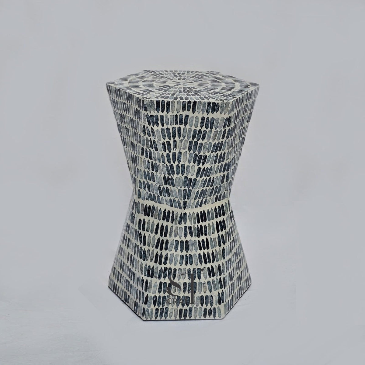 Mother of Pearl Stool Side Table