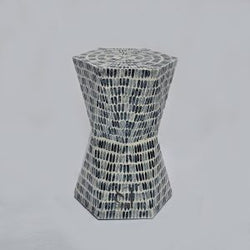 Mother of Pearl Stool Side Table