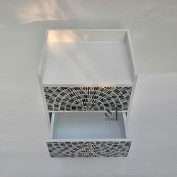 Mother of Pearl Nightstand Bedside Table