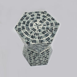 Mother of Pearl Stool Side Table